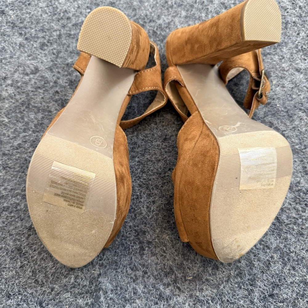Candie's Baskin Platform Sandals Faux Suede Tan - Picture 6 of 14